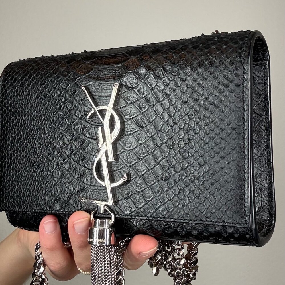 YSL Black Snake Skin Crossbody - Picture 4 of 6